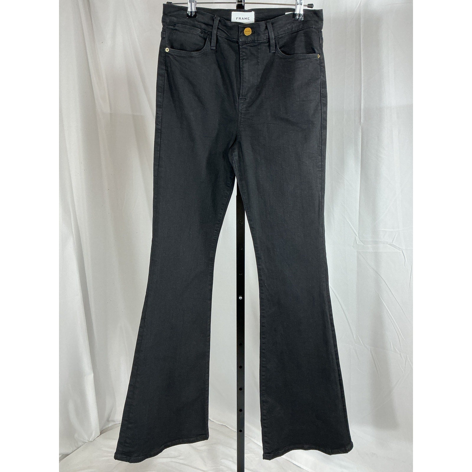 Frame 'Le' Black Cotton High Flare Jeans Size 29