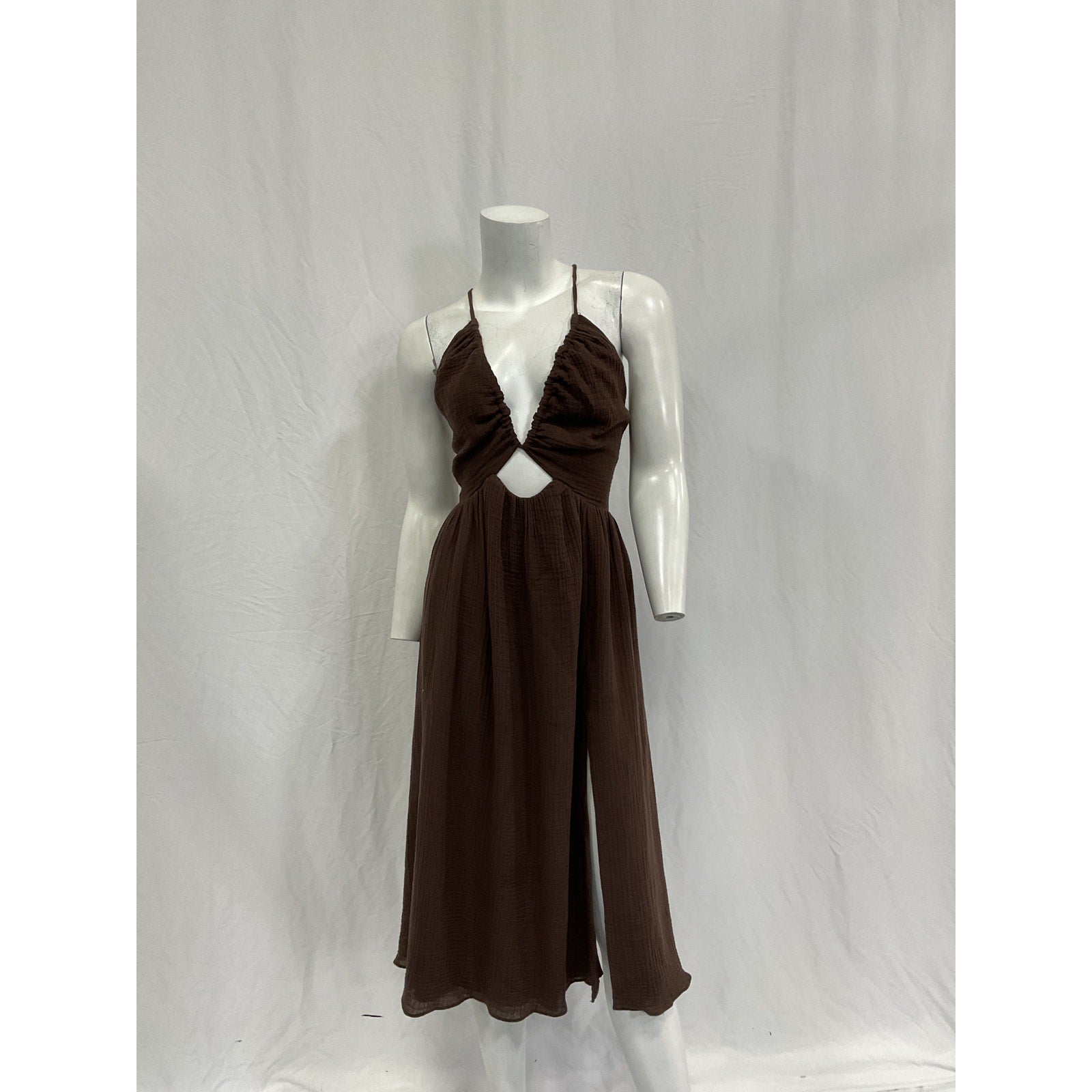 Lpa 'Adalia' Brown Cotton Dress Size XS