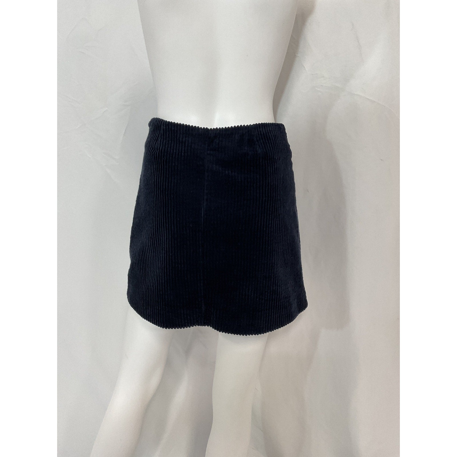Ganni 'Organic' Navy Organic Cotton Corduroy Mini Skirt Size 2