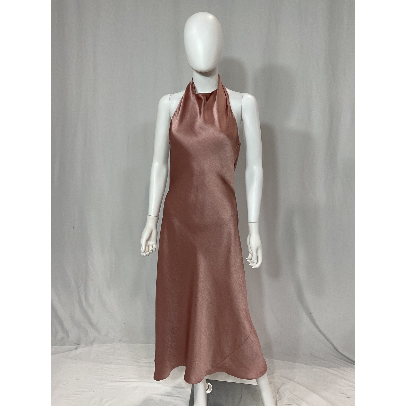 Vince 'Halter' Pink Cowl Neck Open Back Tie Dress Size XS