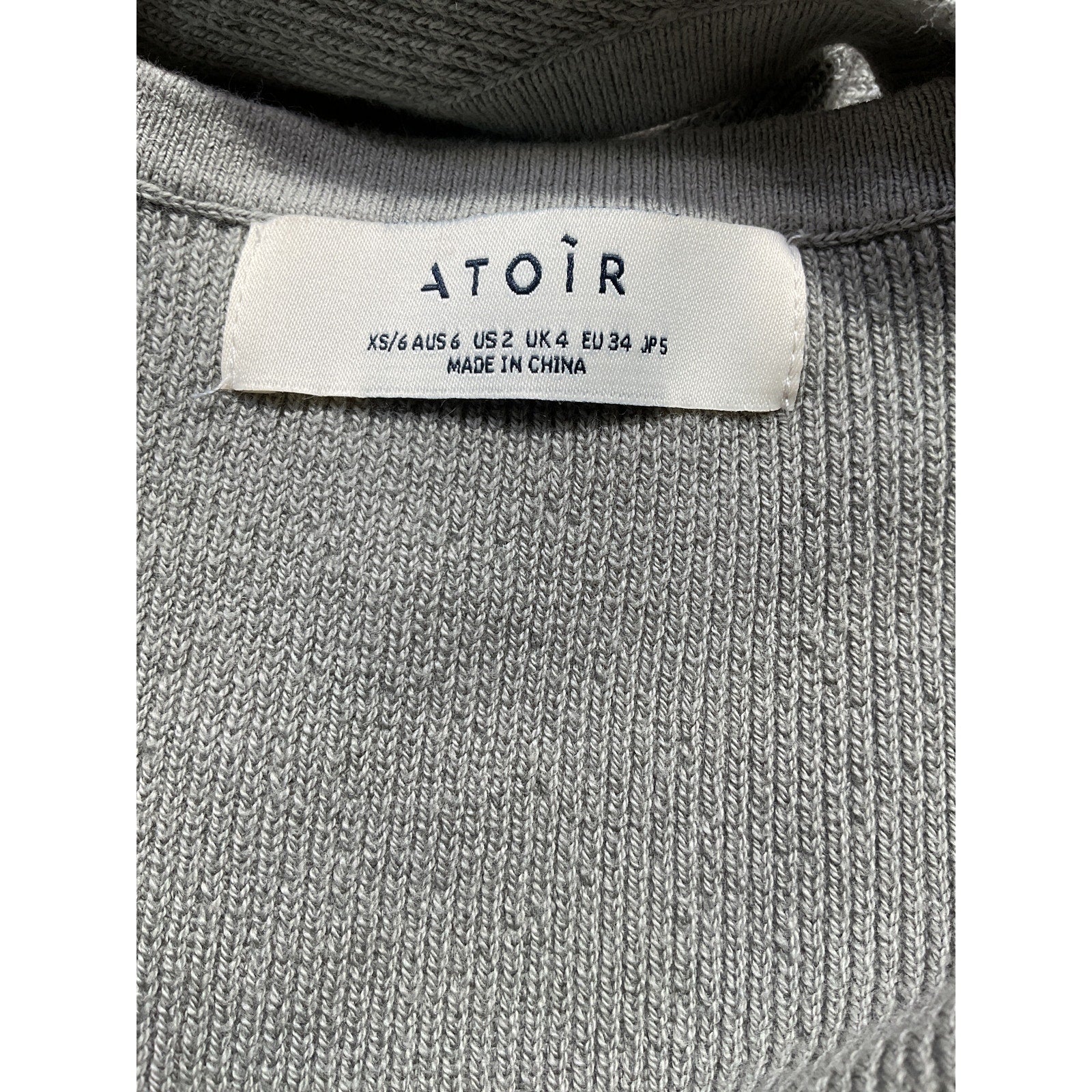 Atoir 'Ellington' Grey Cut Out Back Vent Dress Size XS