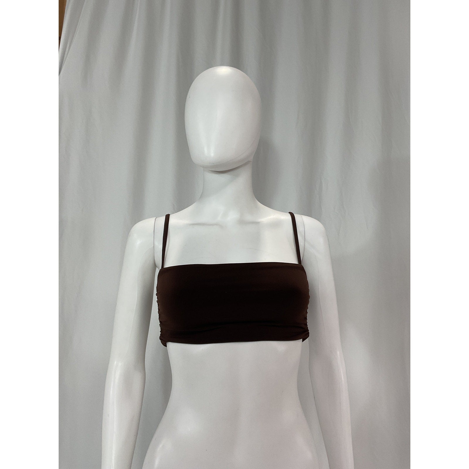 Nookie 'Aria' Brown Crepe Crop Top Size XS