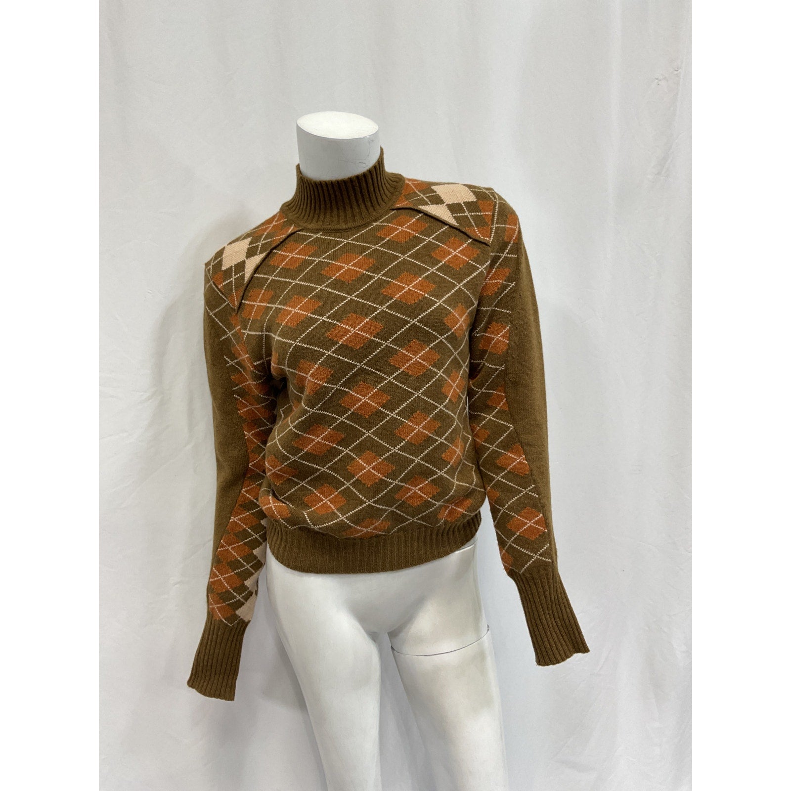 Chlo� 'Turtleneck' Brown Long Sleeve Sweater Size XS