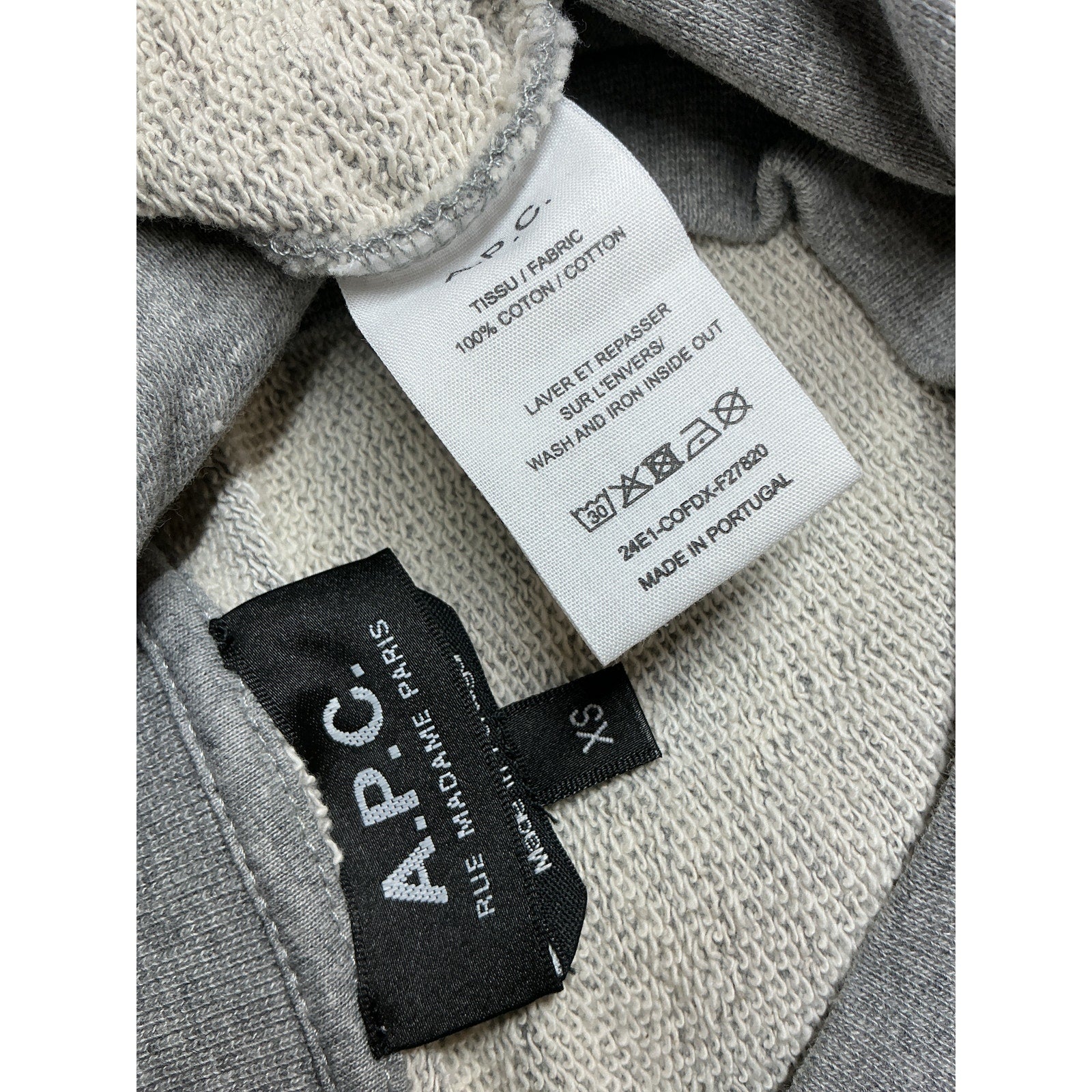 A.P.C. 'Gray' Grey Cotton Elisa Sweatshirt Size XS