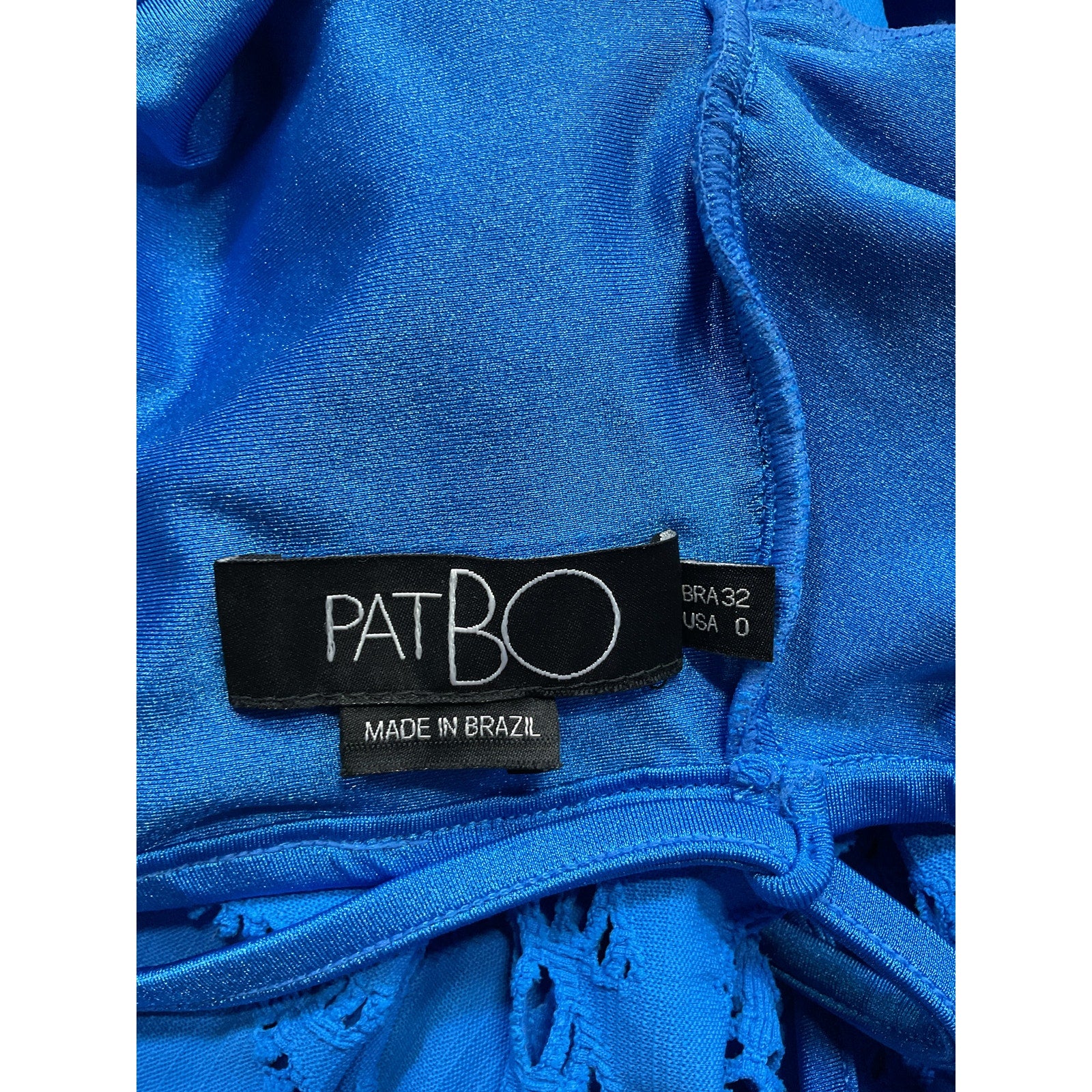 Patbo 'Stretch' Blue Lace Back Cut Out Maxi Dress Size 0