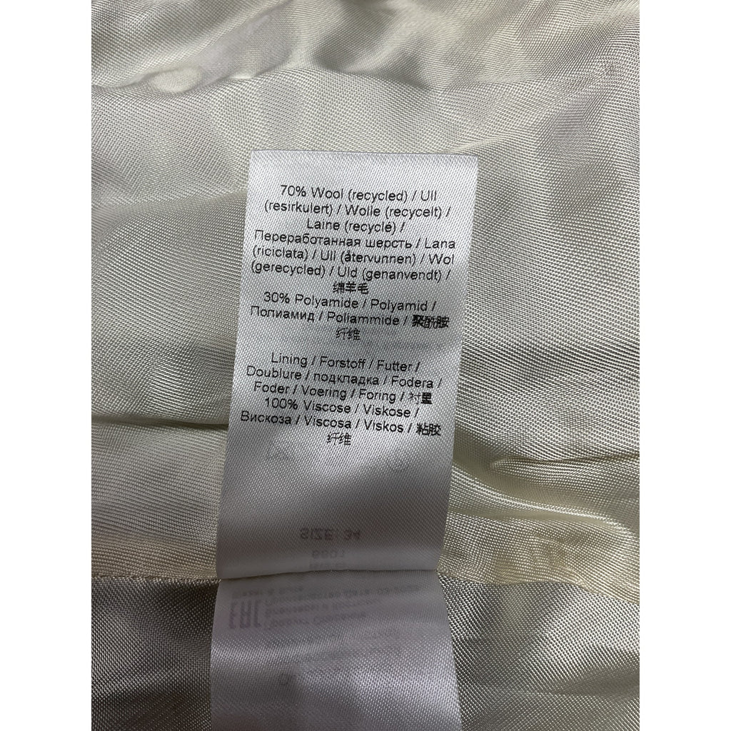 Ganni 'Twill' Grey Wool Suiting Blazer Size 34