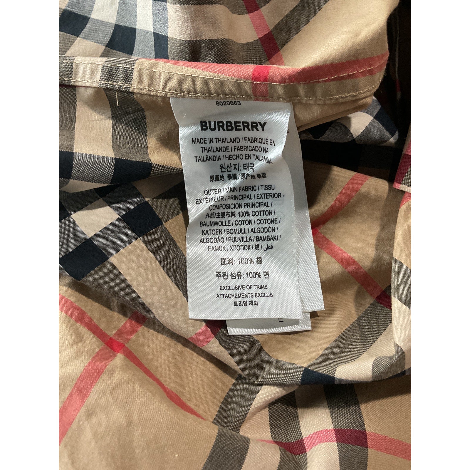 Burberry Beige Cotton Long Sleeve Shirt Size S