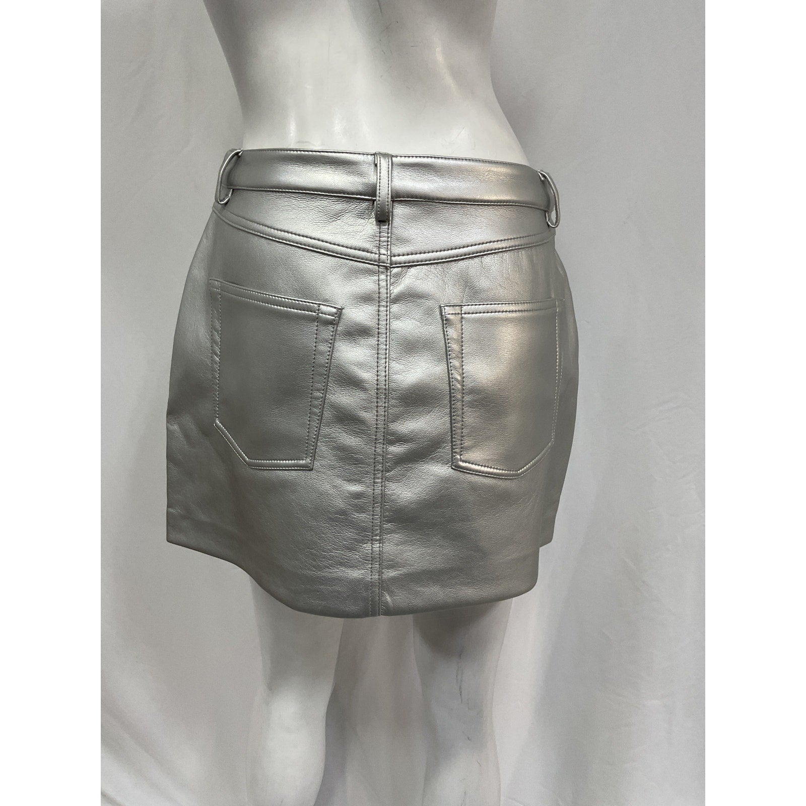 Apparis 'Gretchen' Silver Metallic Skirt Size M