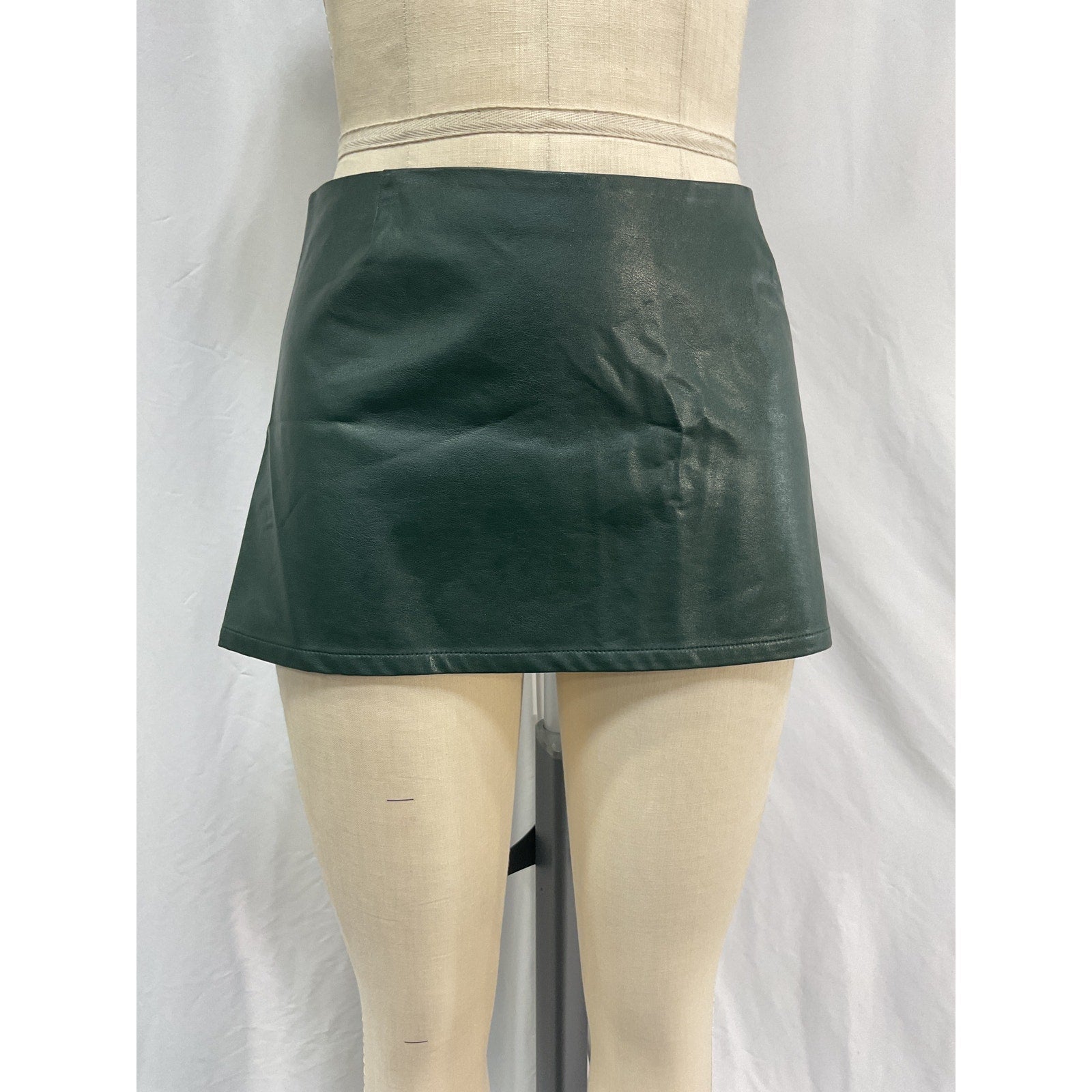 Miaou 'Fig' Green Leather Skirt Size M