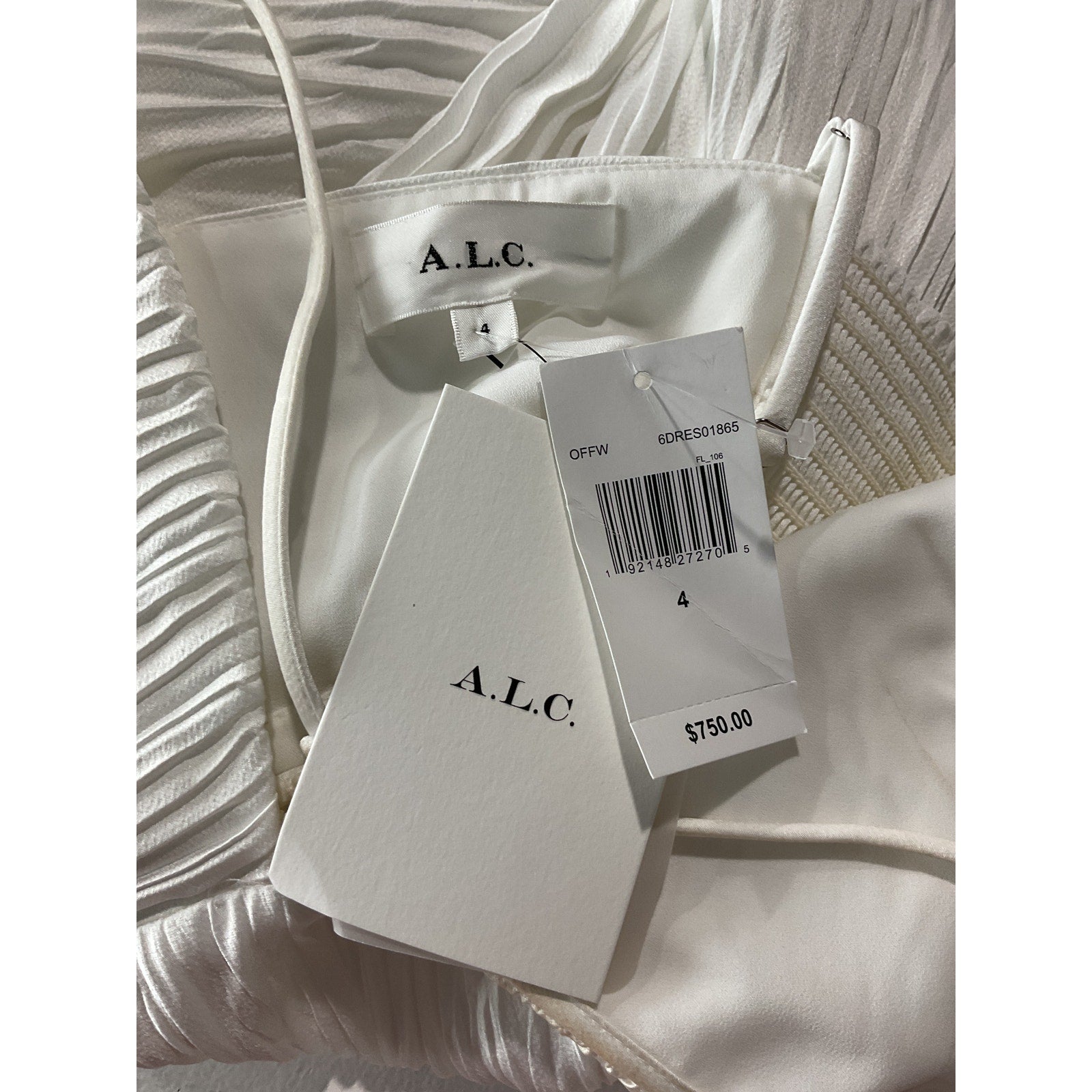 A.L.C. 'Angelina' Off White Polyester Dress Size 4