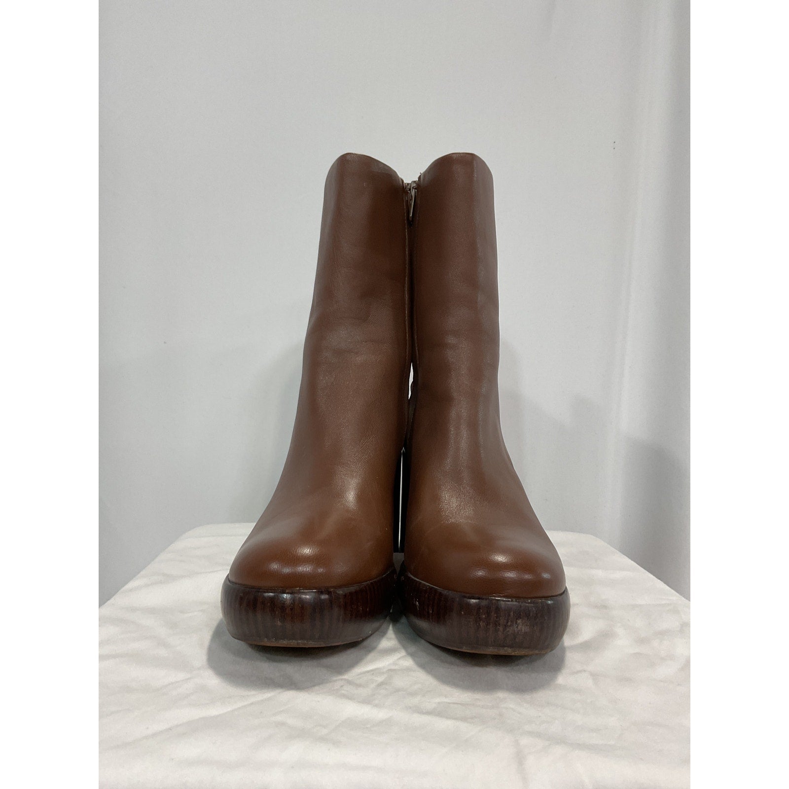 Vince 'Nicco' Brown Leather Platform Boot Size 8