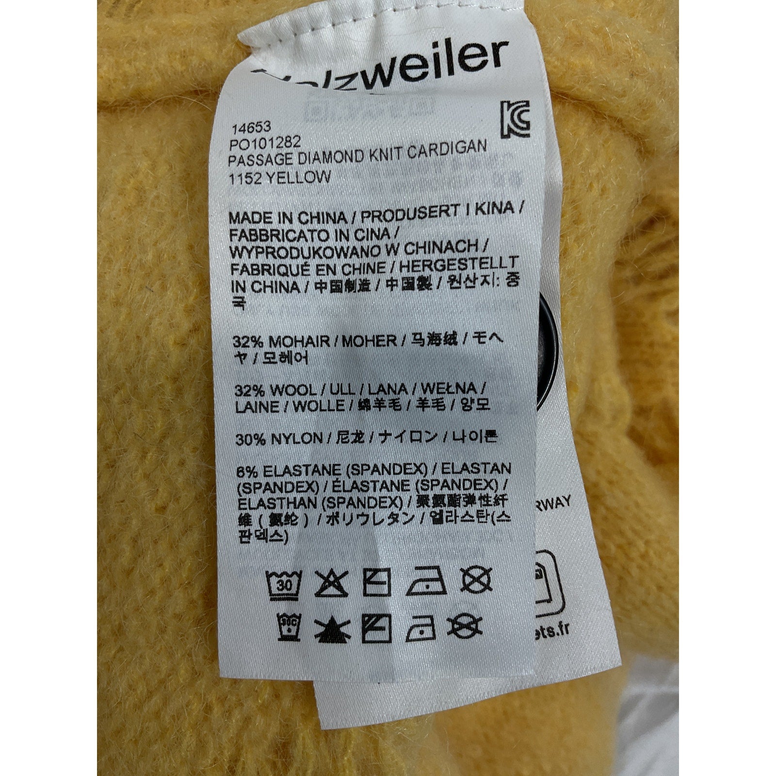 Holzweiler 'Passage' Yellow Diamond Cardigan Size L