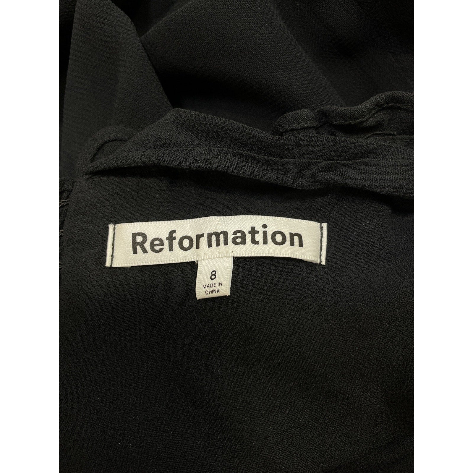 Reformation 'Alfred' Black Viscose Jumpsuit Size 8