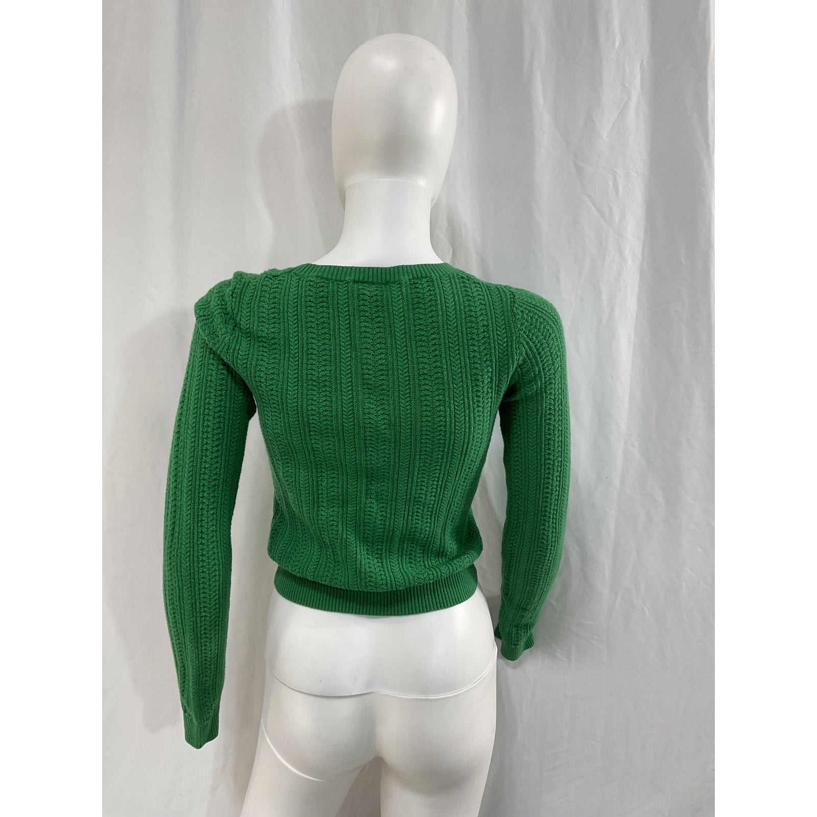 L'Agence 'Aceline' Green Pullover Round Neck Long Sleeve Sweater Size S