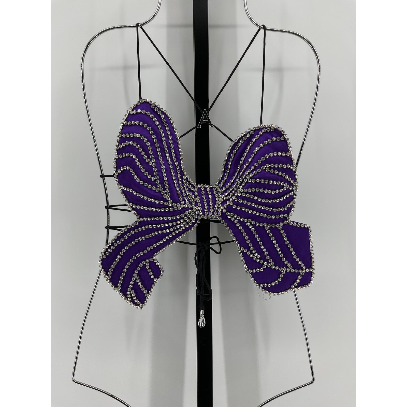 Area Crystal Purple Acetate Bow Top Size XS