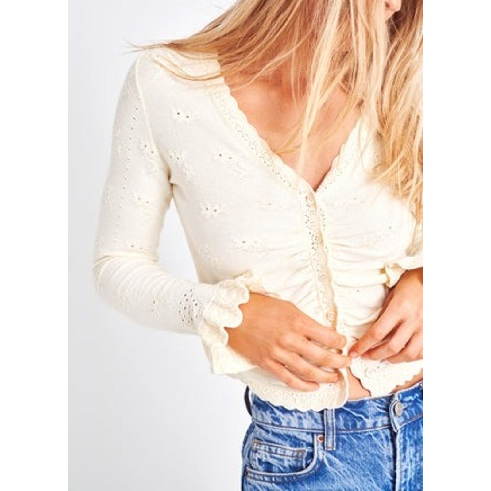Loveshackfancy 'Aldridge' White Cardigan Size XS