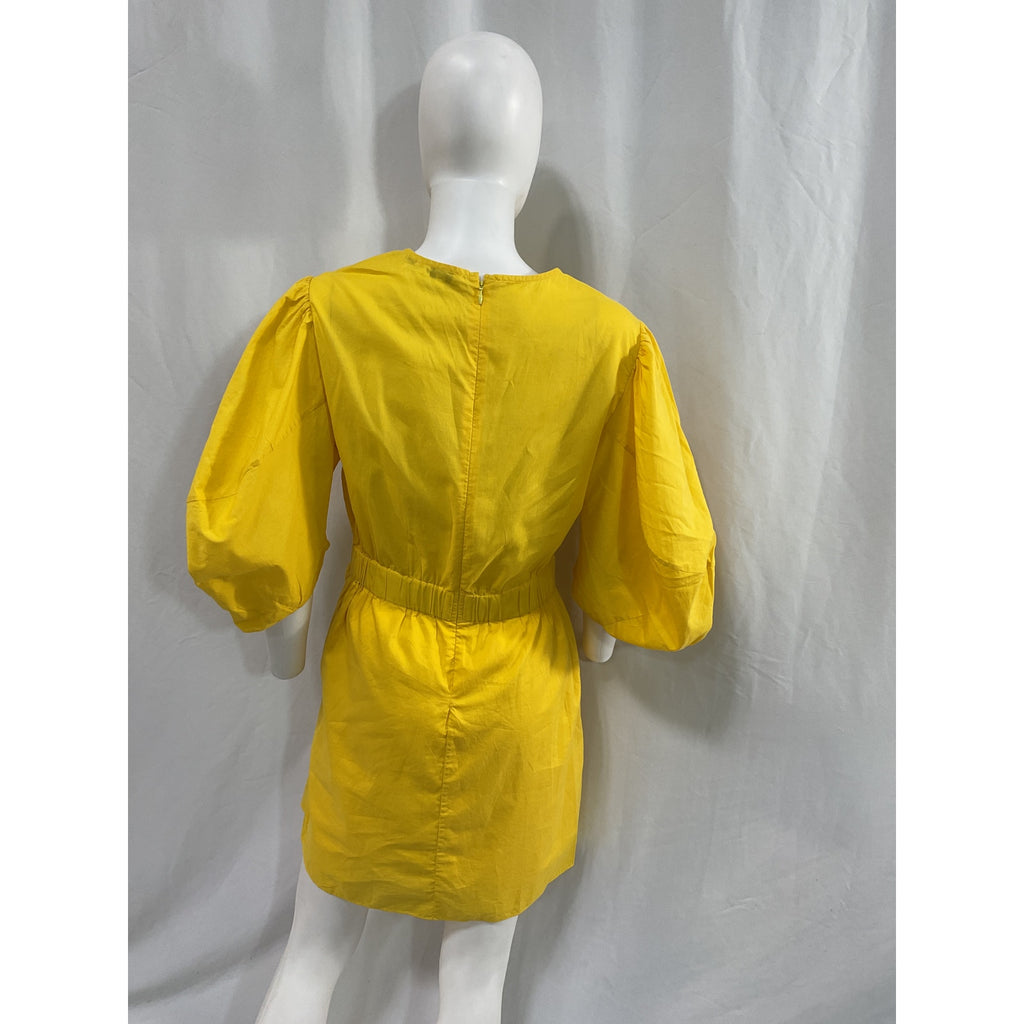 Rhode 'Pia' Yellow Puff Sleeve Dress Size M