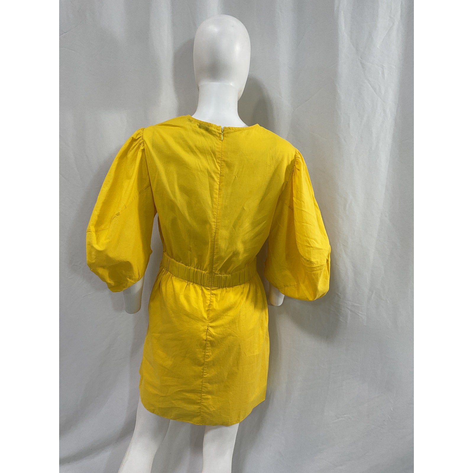 Rhode 'Pia' Yellow Puff Sleeve Dress Size M