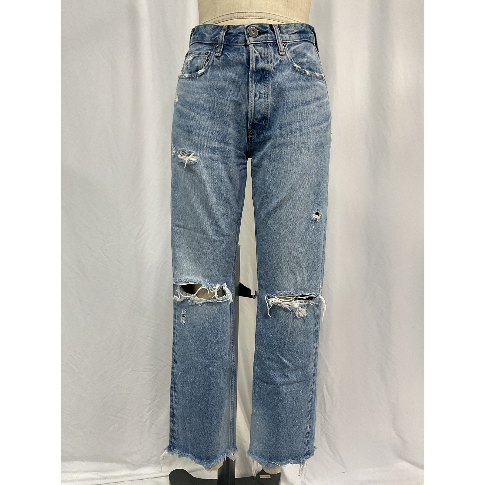 Moussy 'Odessa' Blue Cotton Wide Straight Leg Denim Jean Size 26