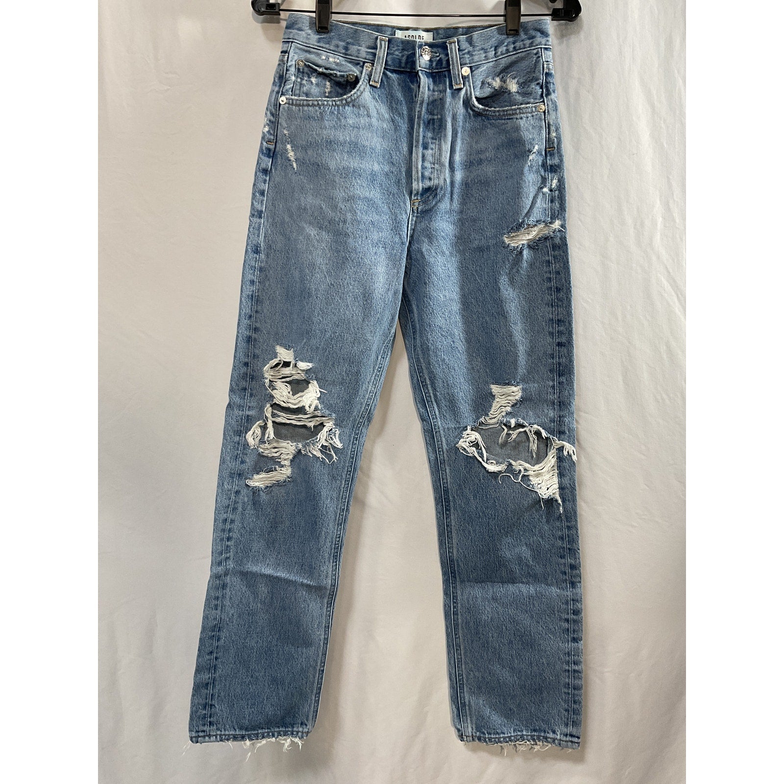 Agolde '90'S' Blue Cotton Mid Rise Loose Fit Denim Jean Size 24