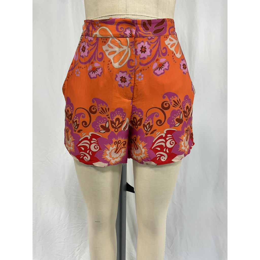 Alexis 'Flore' Orange Viscose Short Size XS