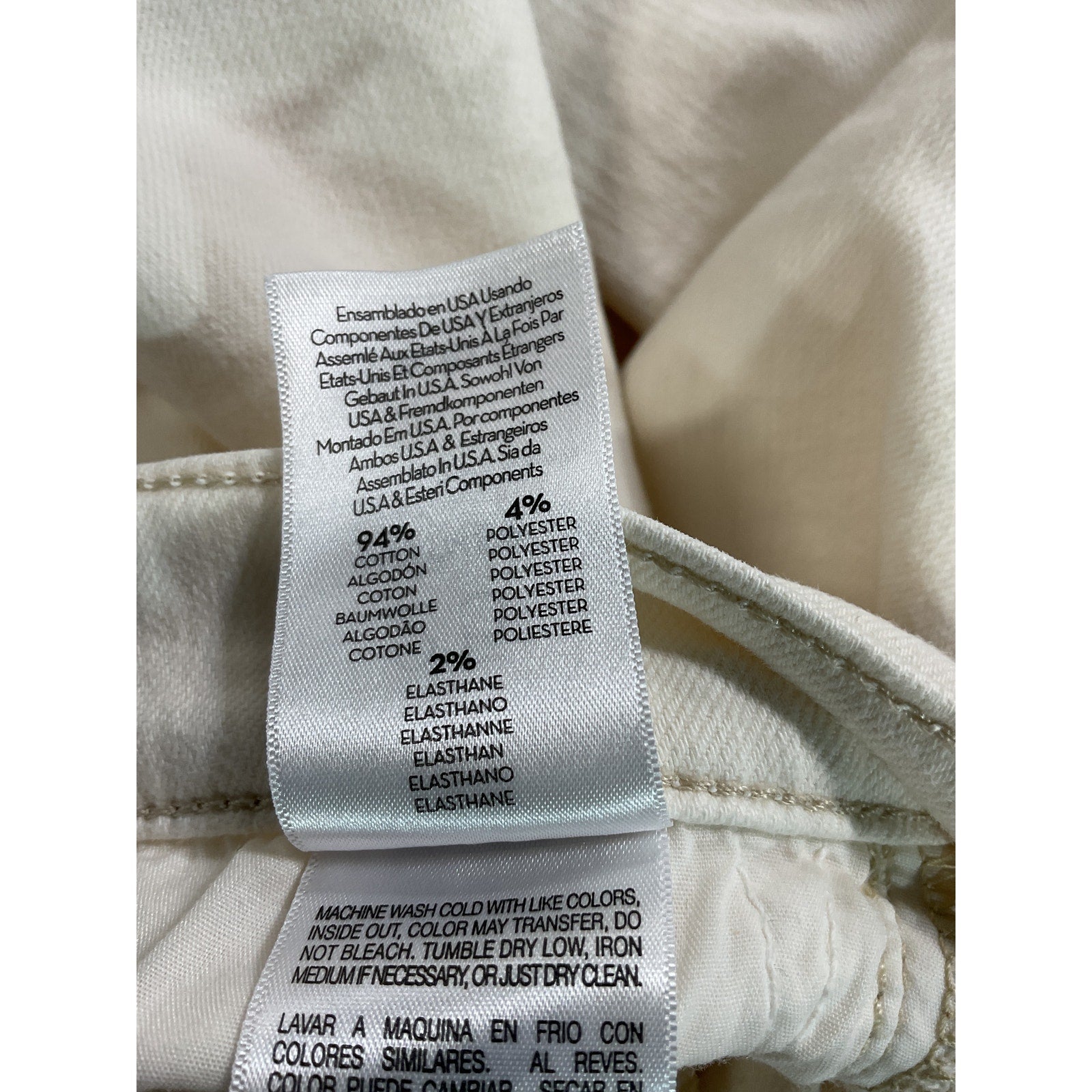 Mother 'Insider' White High Waist Crop Step Hem Denim Jeans Size 25