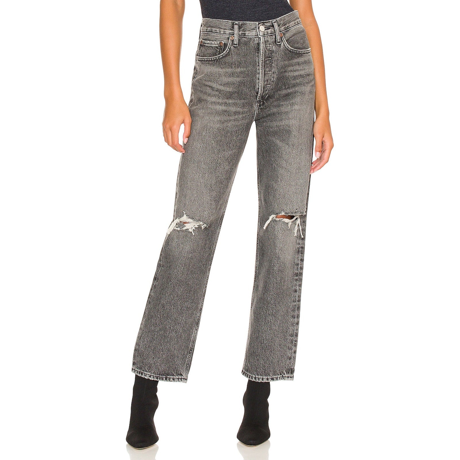 Agolde '90's' Black Mid Rise Loose Denim Jean Size 23
