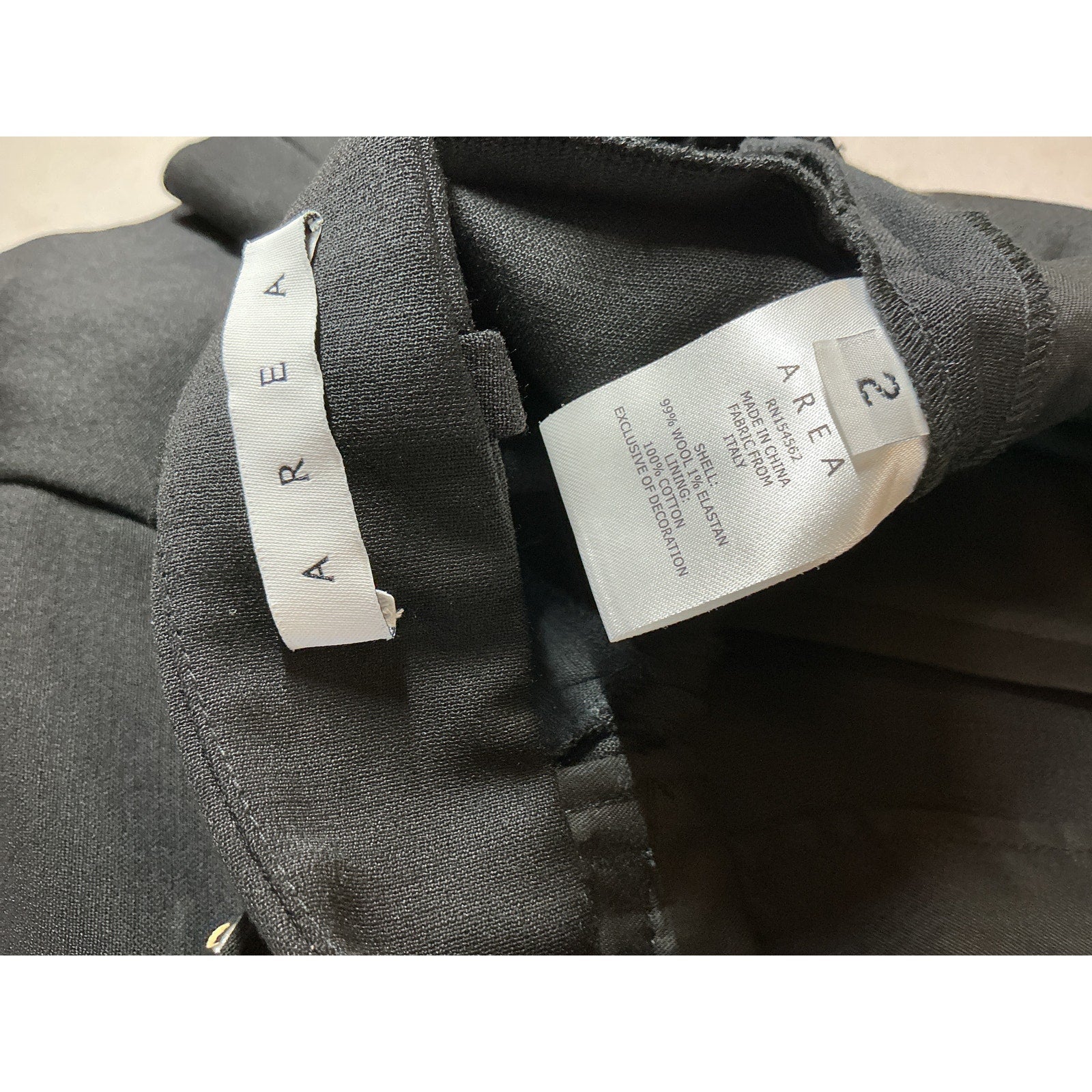 Area 'Deco' Black Wool Bow High Waisted Short Size 2