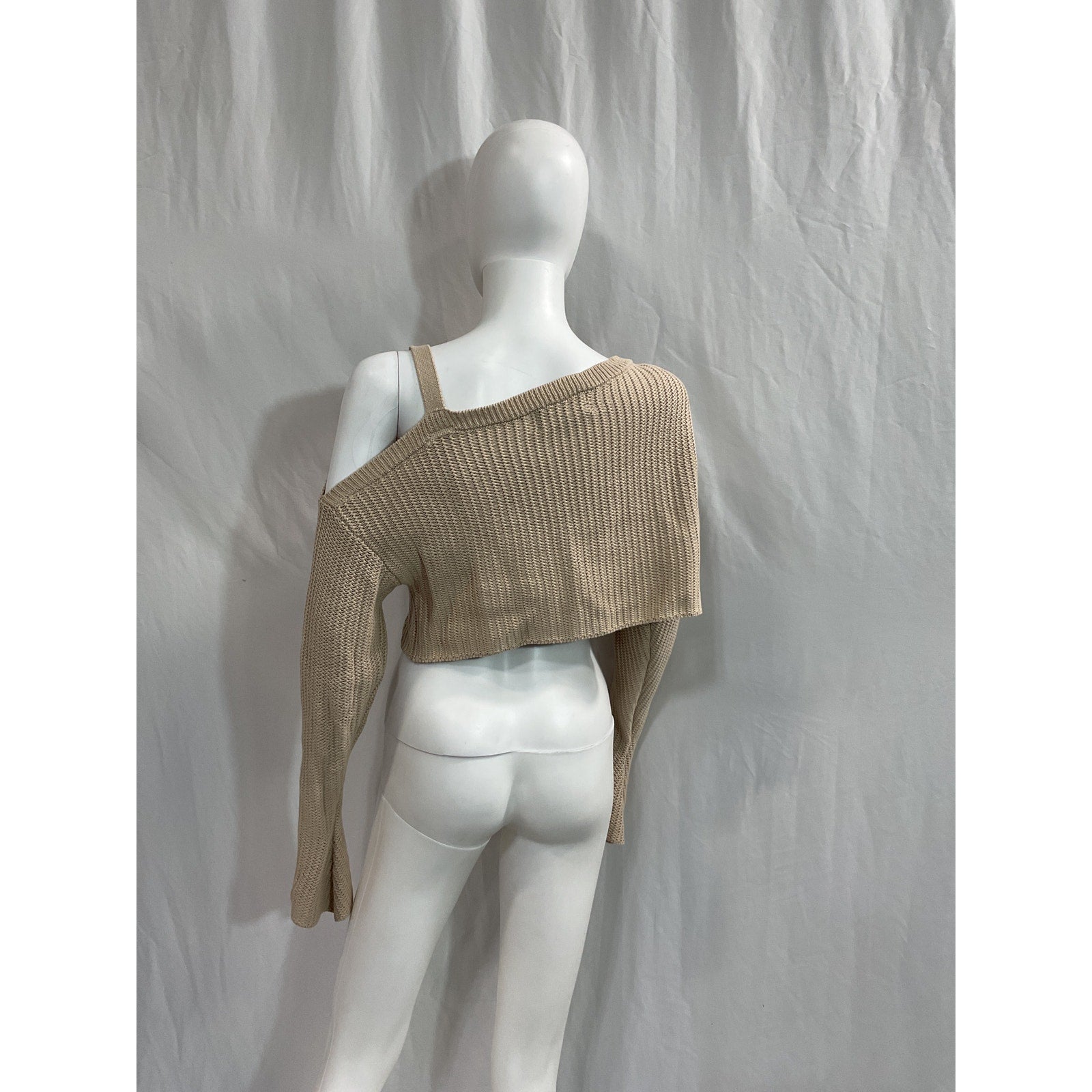 Ser.O.Ya 'Agnes' Beige Off Shoulder Sweater Size S