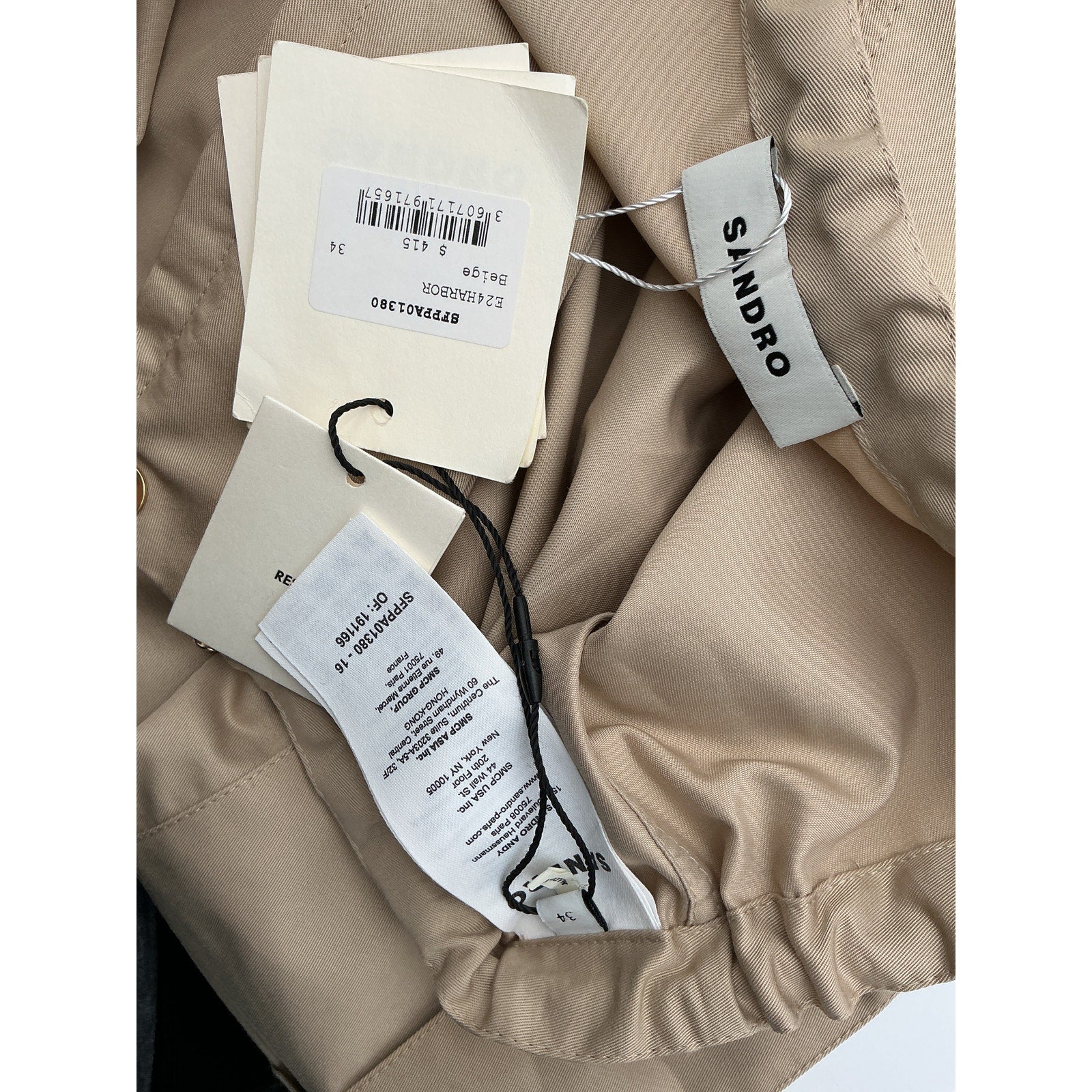 Sandro Cargo Beige Trousers Size 34