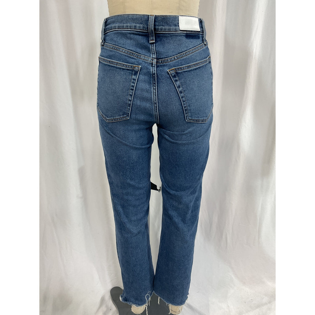 Re/Done '70s' Blue High Waist Ankle Stovepipe Denim Jeans Size 27