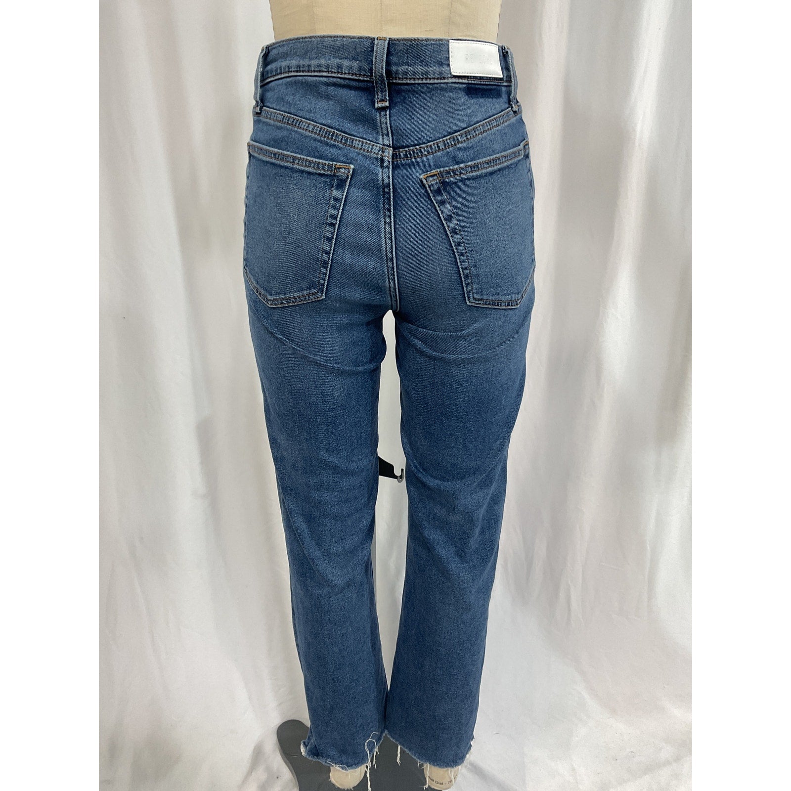 Re/Done '70s' Blue High Waist Ankle Stovepipe Denim Jeans Size 27