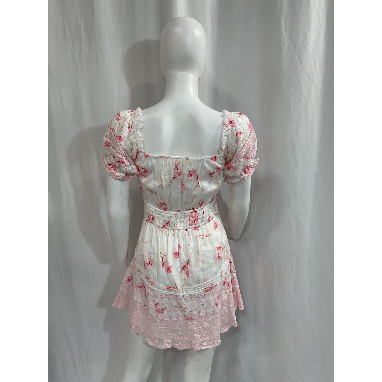 Loveshackfancy 'Lilium' Pink Floral Linen Dress Size XS
