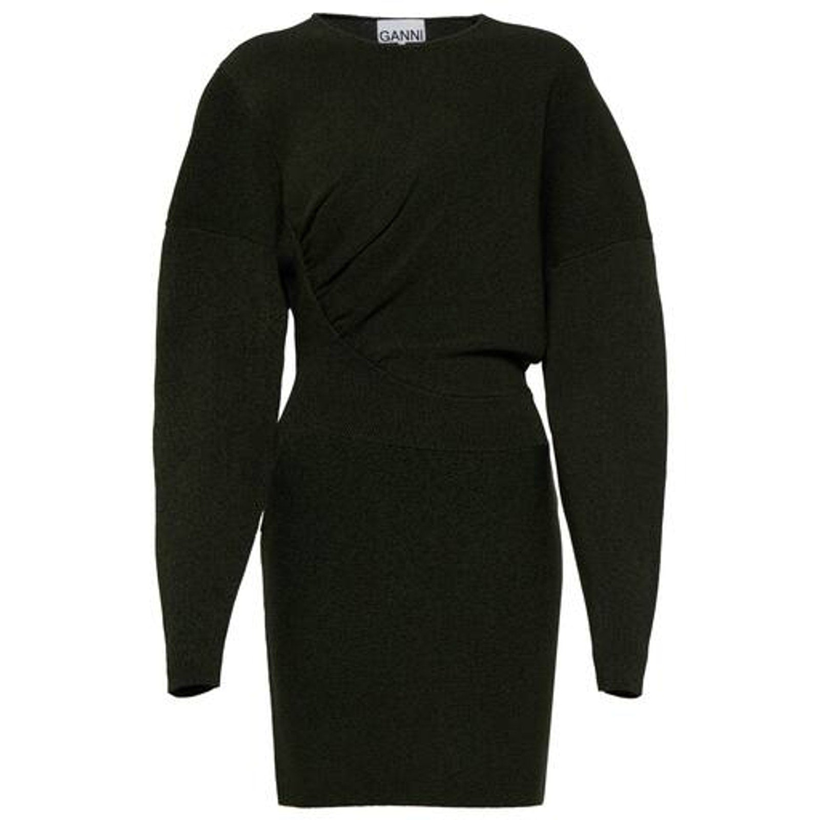 Ganni 'Moulin�' Green Long Sleeve Sweater Dress Size S
