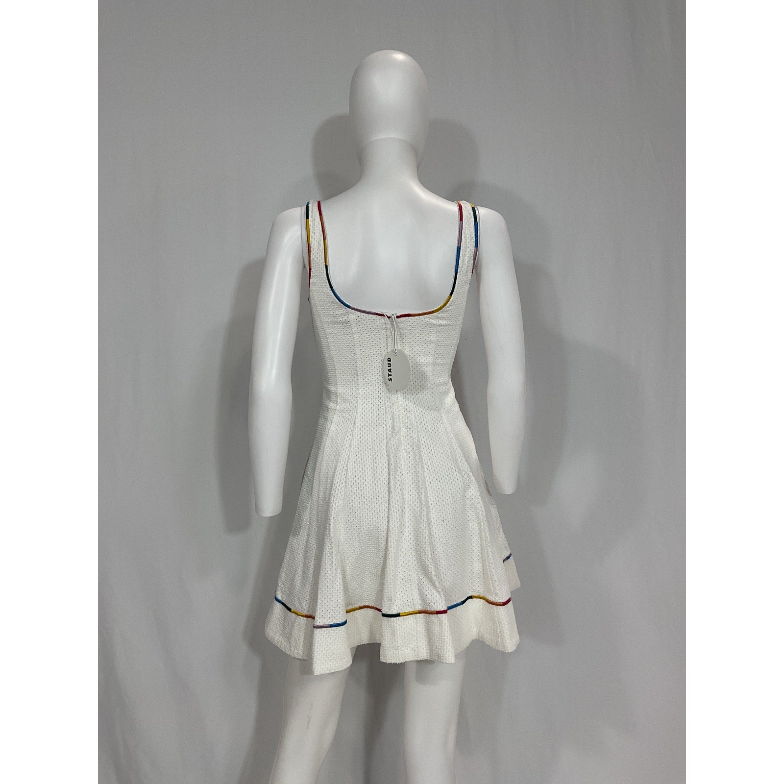 Staud Mini 'Wells' White Scoop Neck Dress Size 0 - NWT