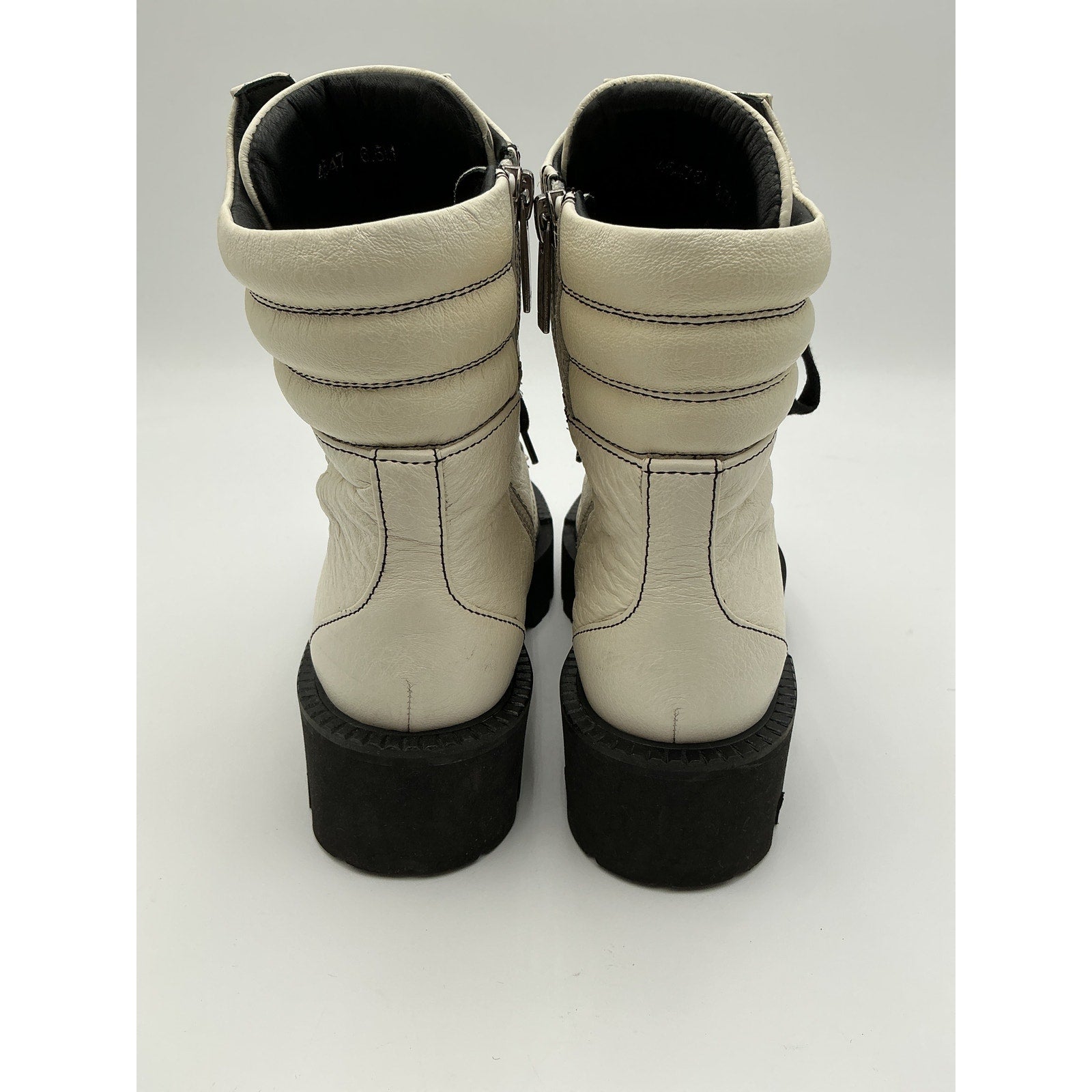 Aquatalia 'Alyssa' White Lace Up Boots Size 6.5