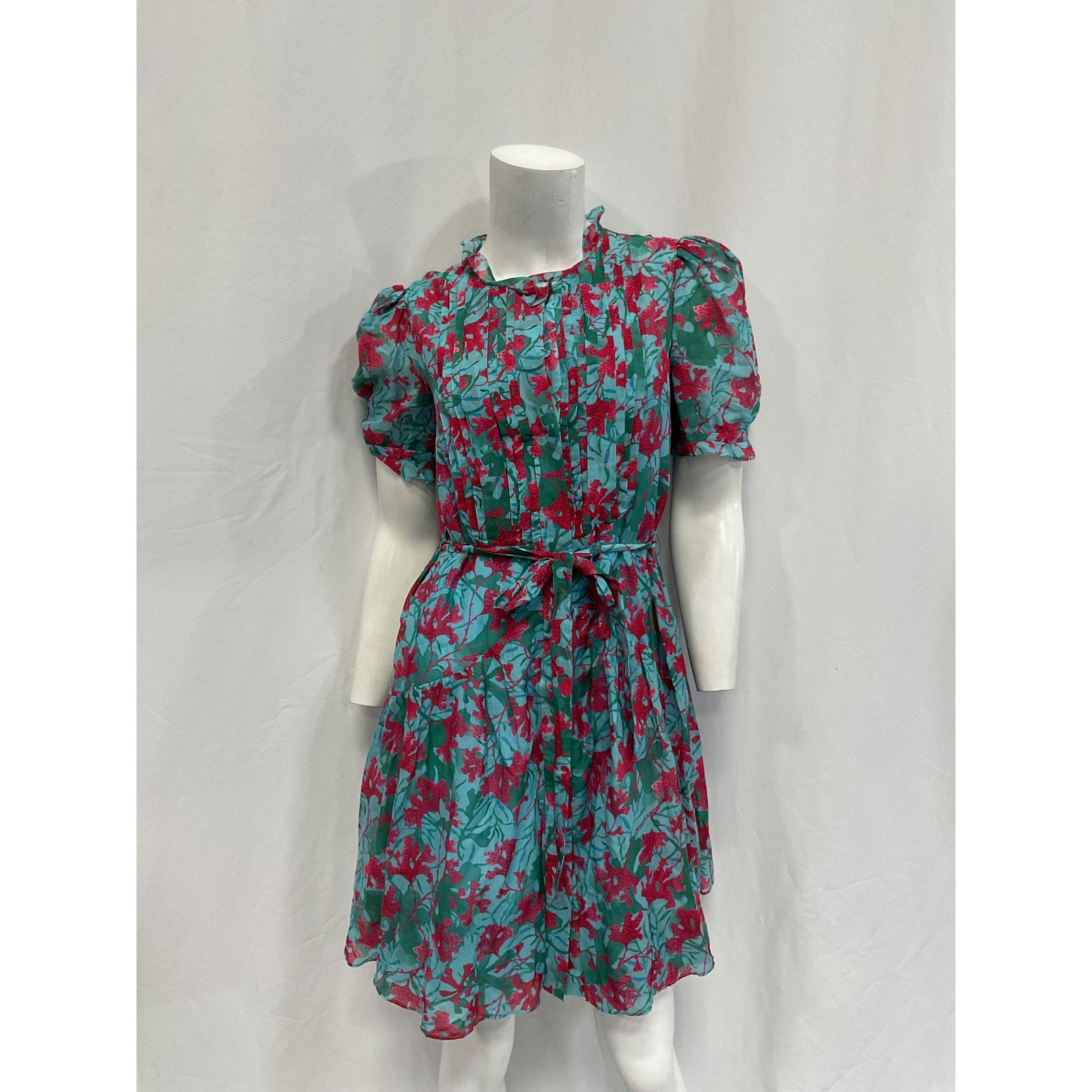 Saloni Floral Print Blue Mini Dress Size 2