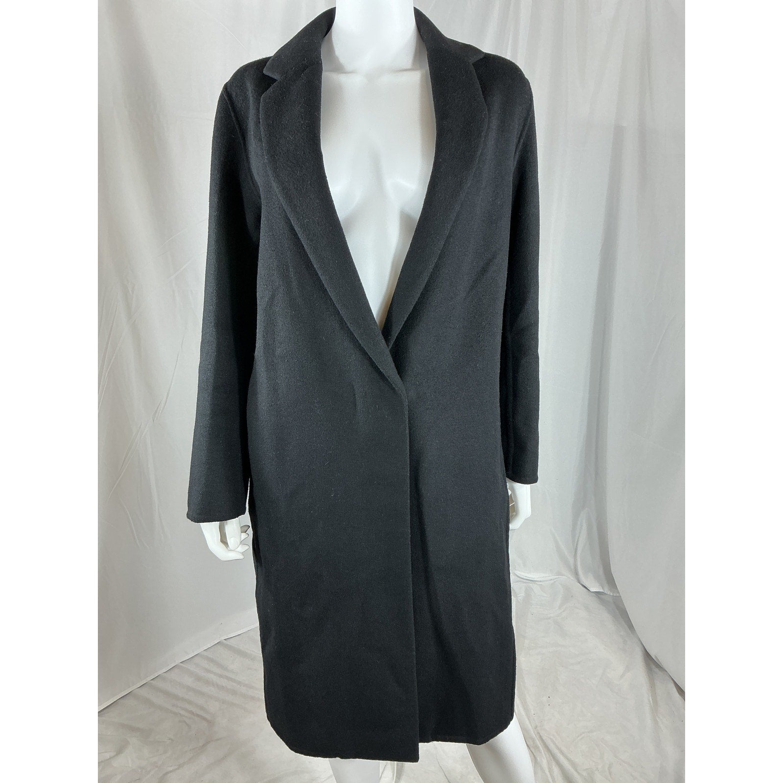 Vince 'Duster' Black Wool Coat Size S