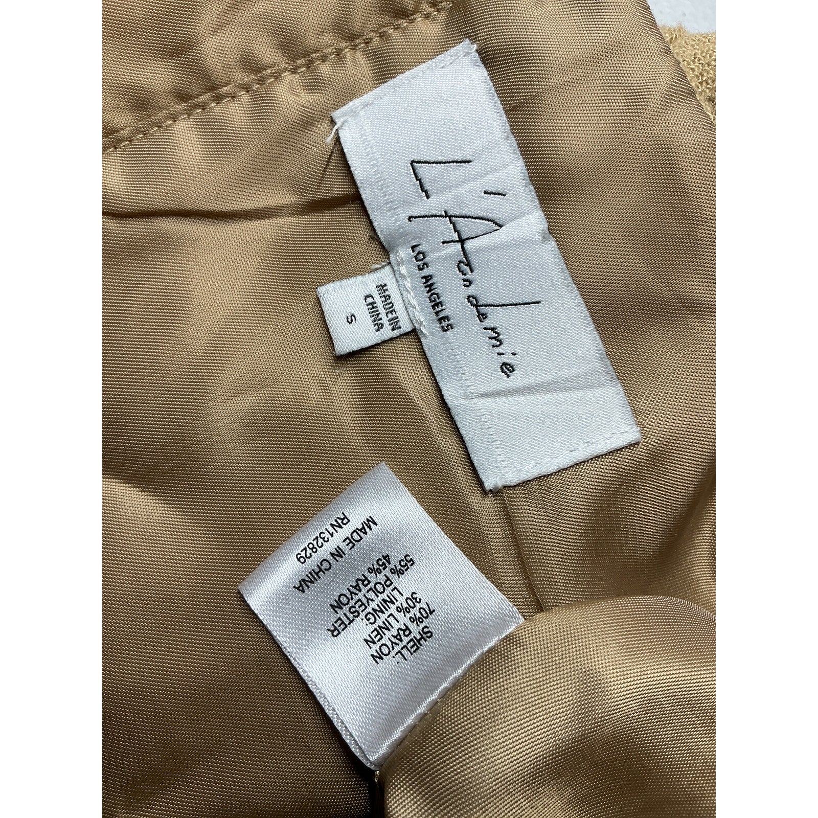 L'Academie 'Alora' Tan Rayon Dress Size S