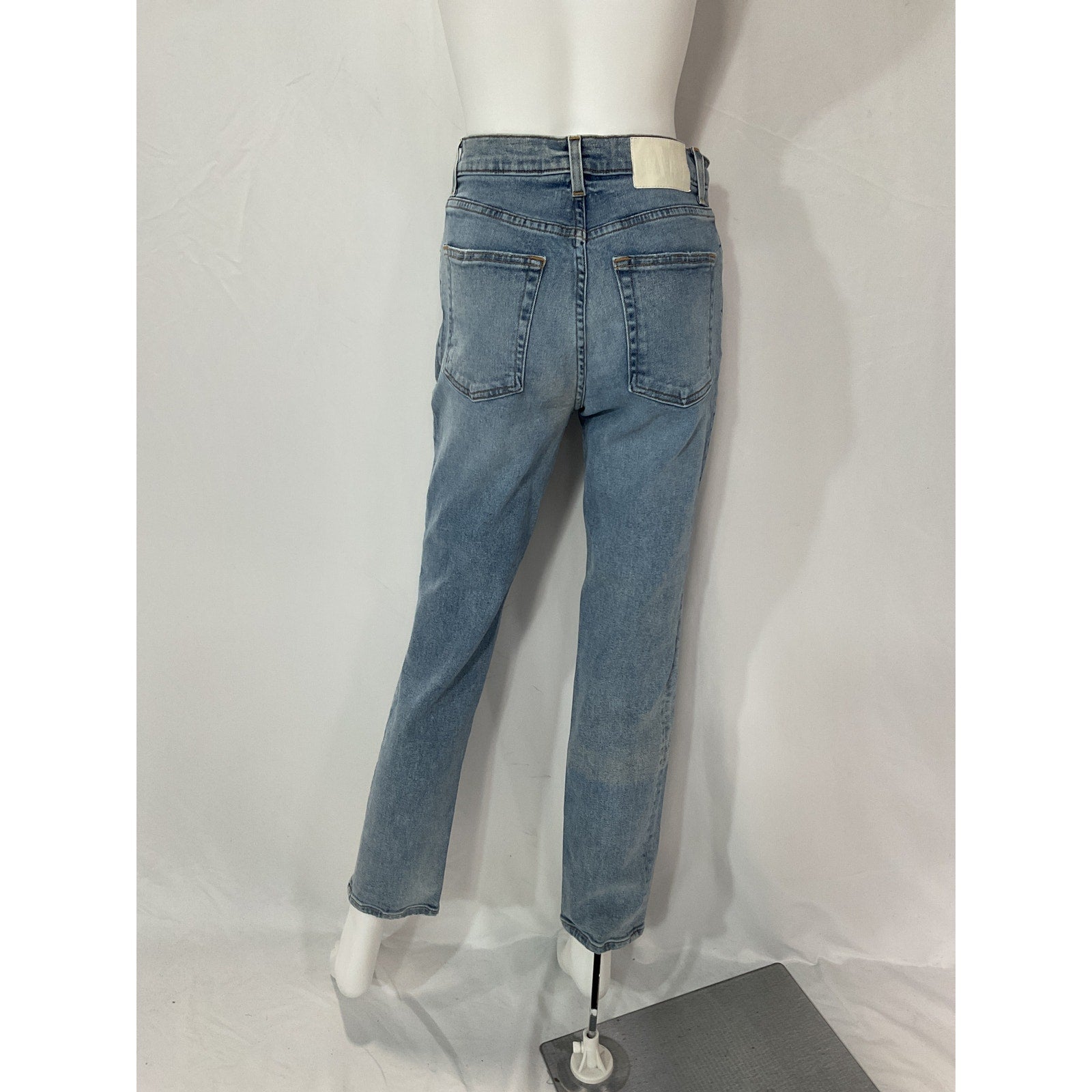 Grlfrnd 'Cassidy' Blue Mid Rise Straight Denim Jean Size 25