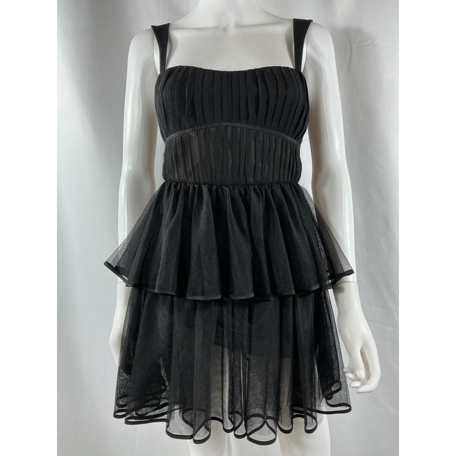 Simkhai 'Annabelle' Black Silk Tulle Dress Size 0