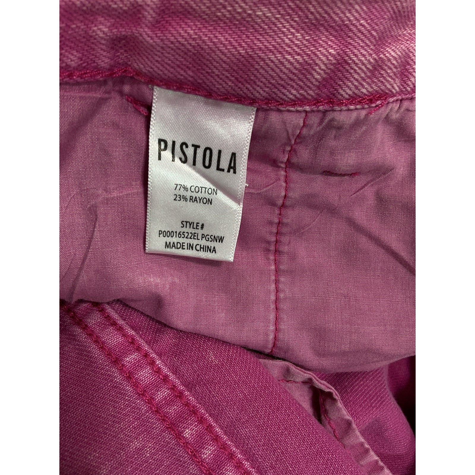 Pistola 'Bobbie' Pink Utility Mid Rise Straight Cargo Denim Jean Size 25