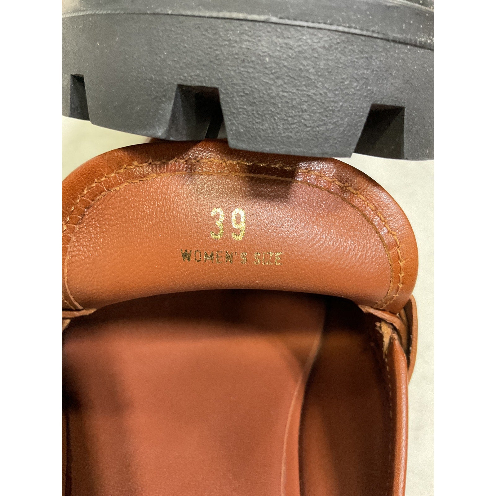 Tod's 'Gomma' Brown Pesante Gold Chain-Embellished Leather Mules Size 9