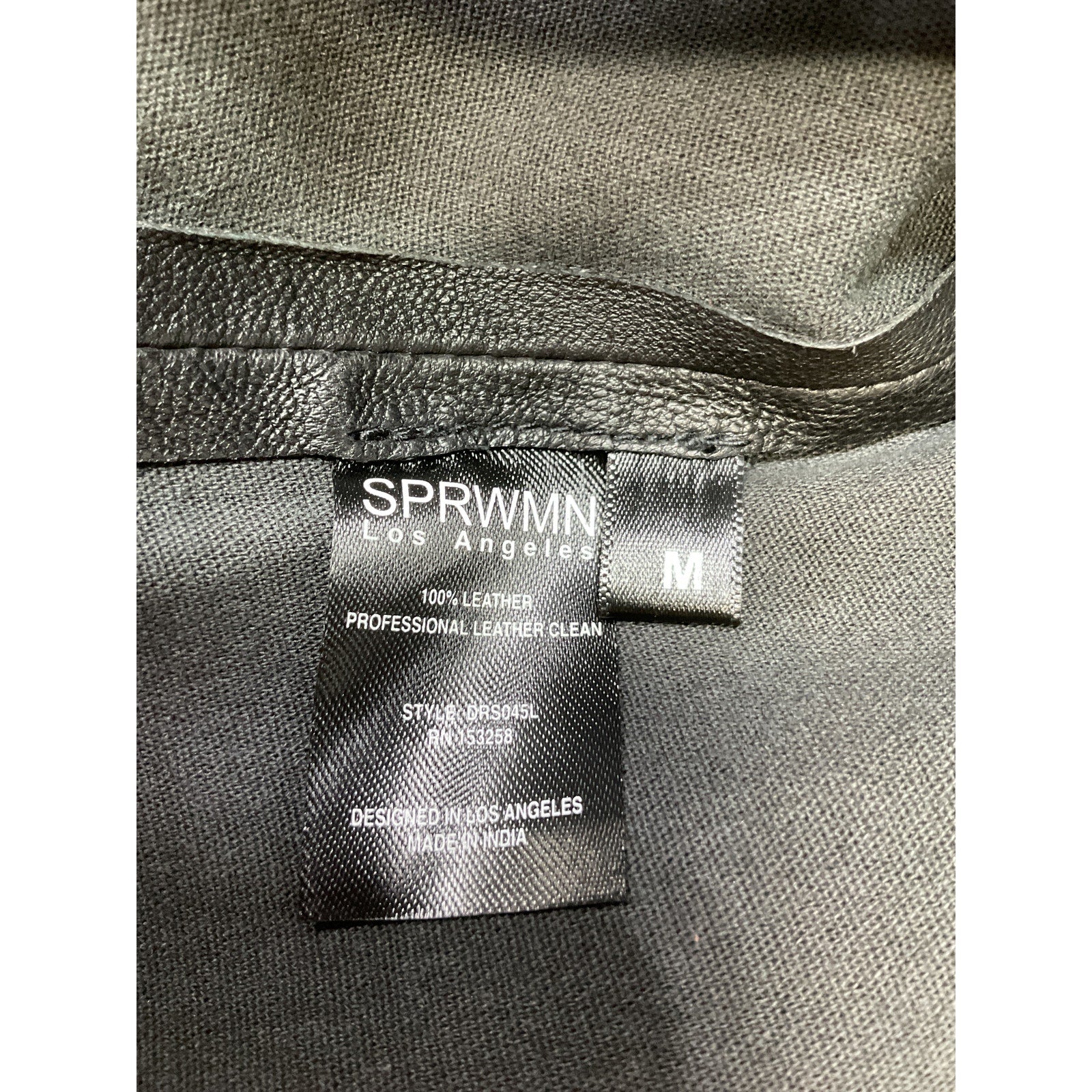 Sprwmn Strapless Black Leather Mini Dress Size M