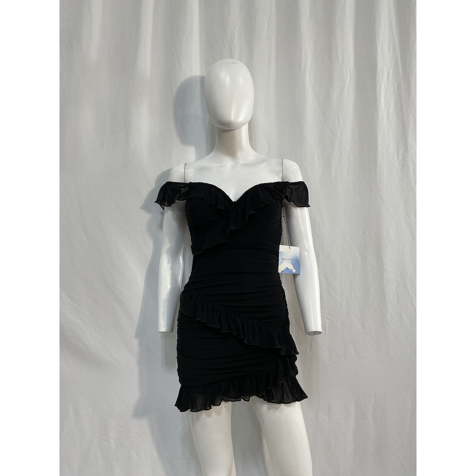 Majorelle 'Bandit' Black Nylon Mini Dress Size XS - NWT