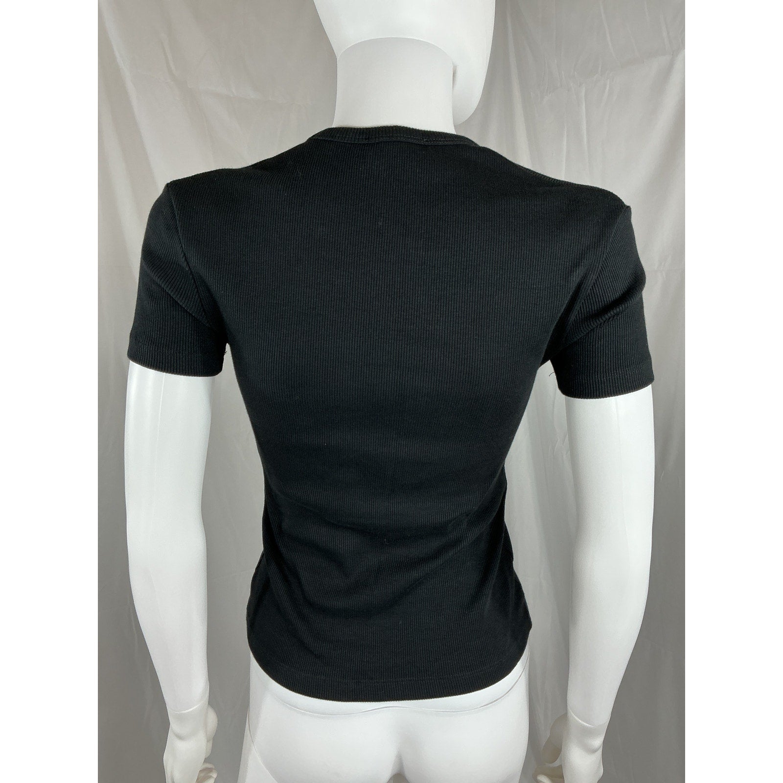 Off-White 'Off Basic' Black Ribbed Tee Size 38