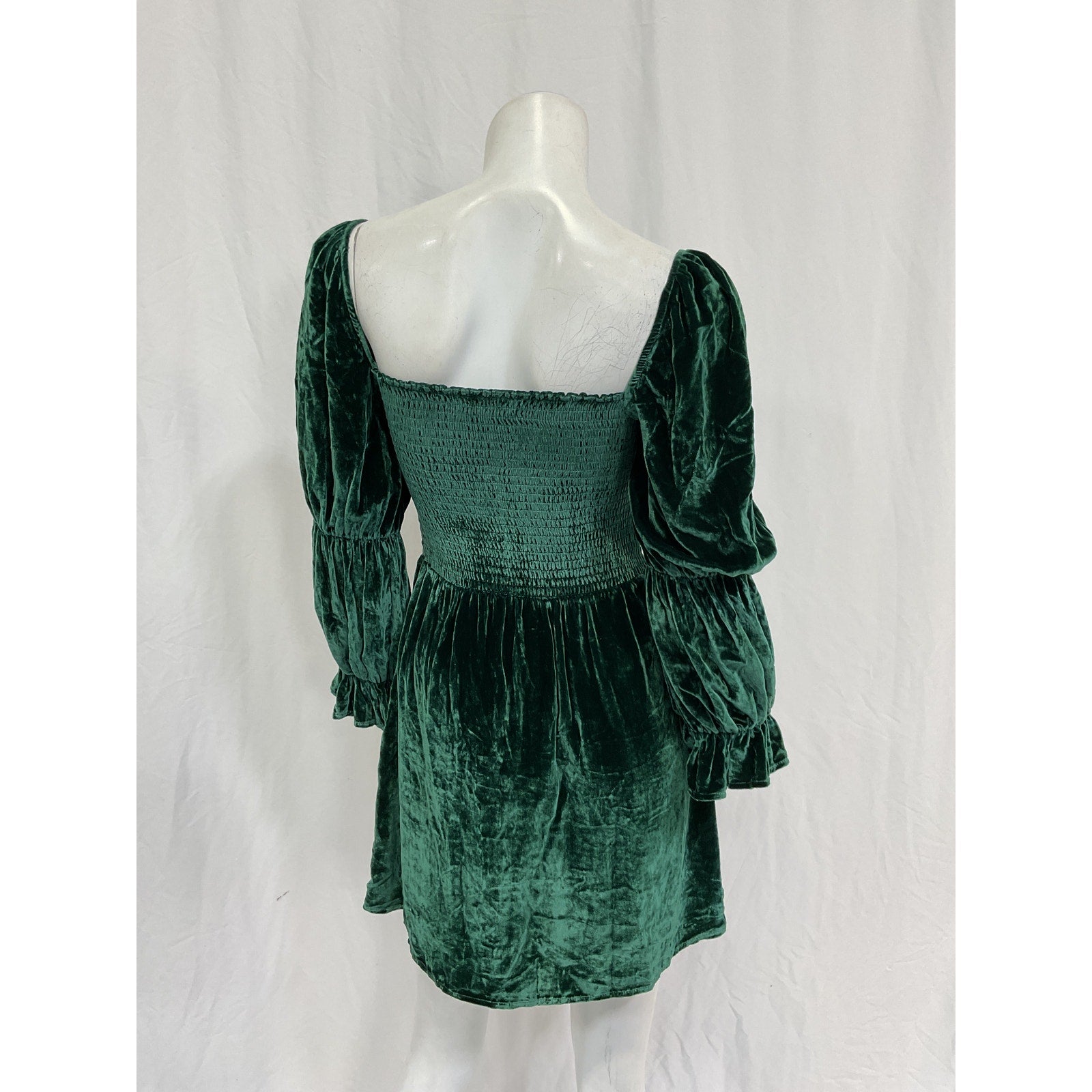 Reformation 'Albi' Green Rayon Velvet Dress Size S