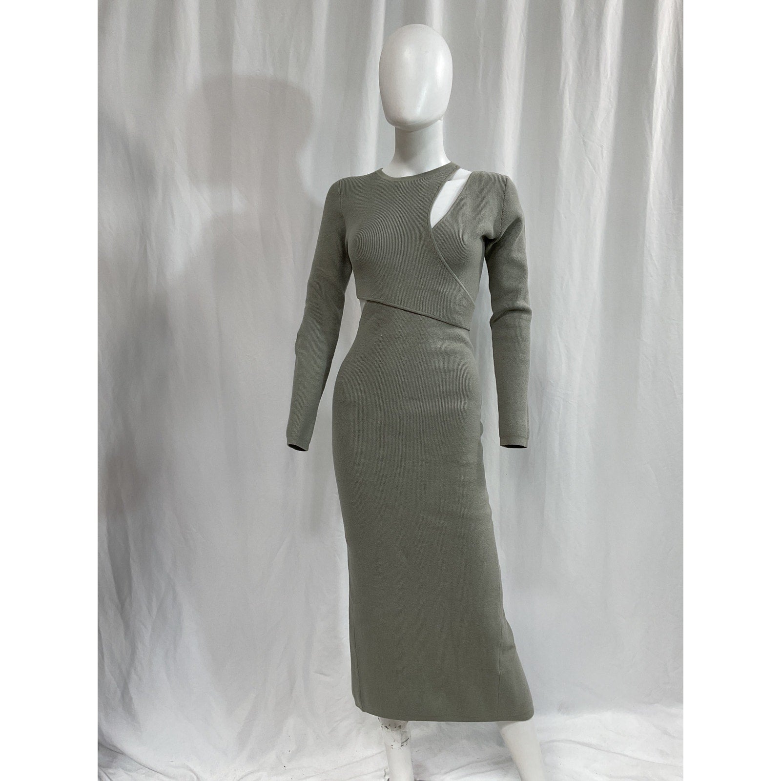 Atoir 'Ellington' Grey Cut Out Back Vent Dress Size XS