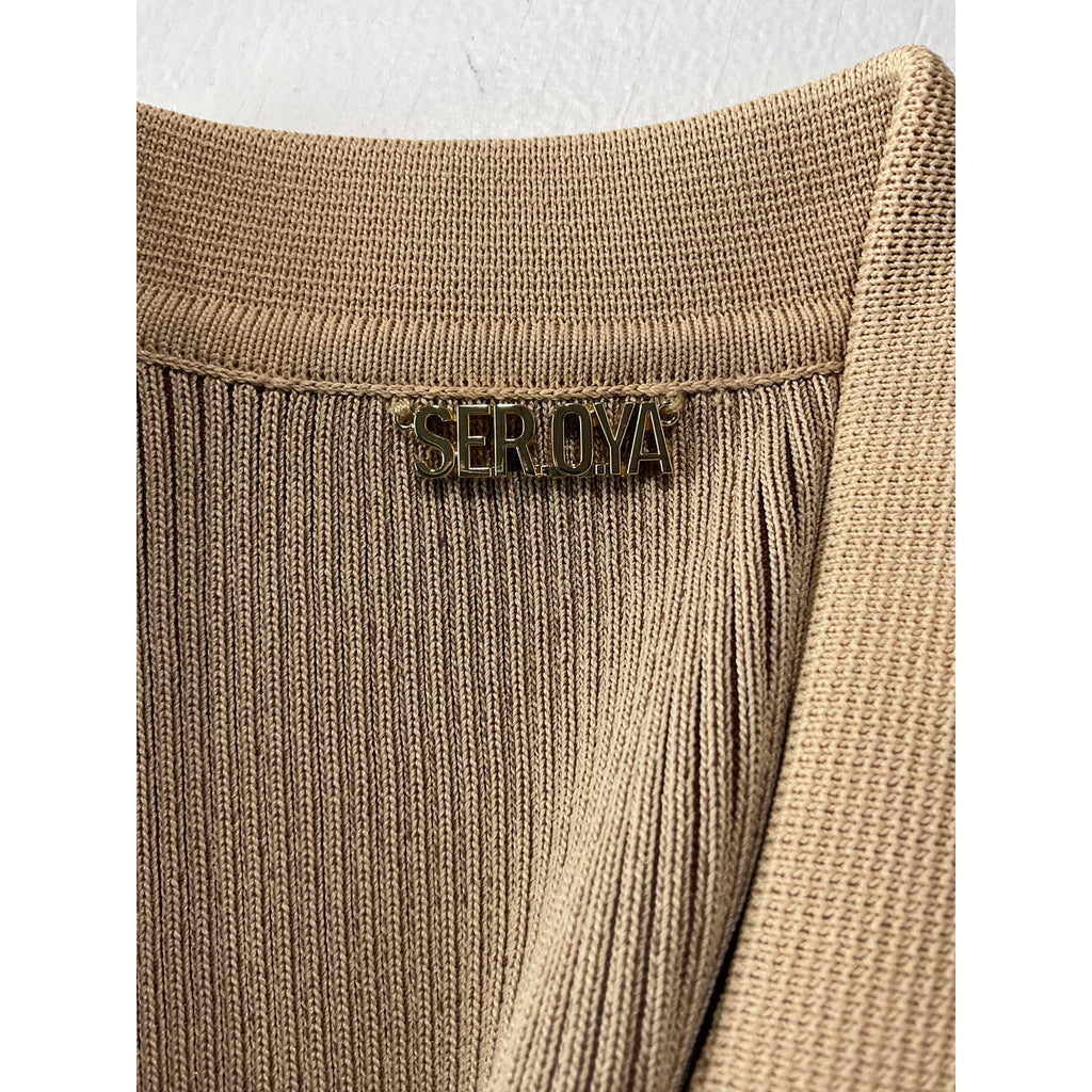 Ser.O.Ya 'Boa' Beige Rayon Rib Knit Dress Size S