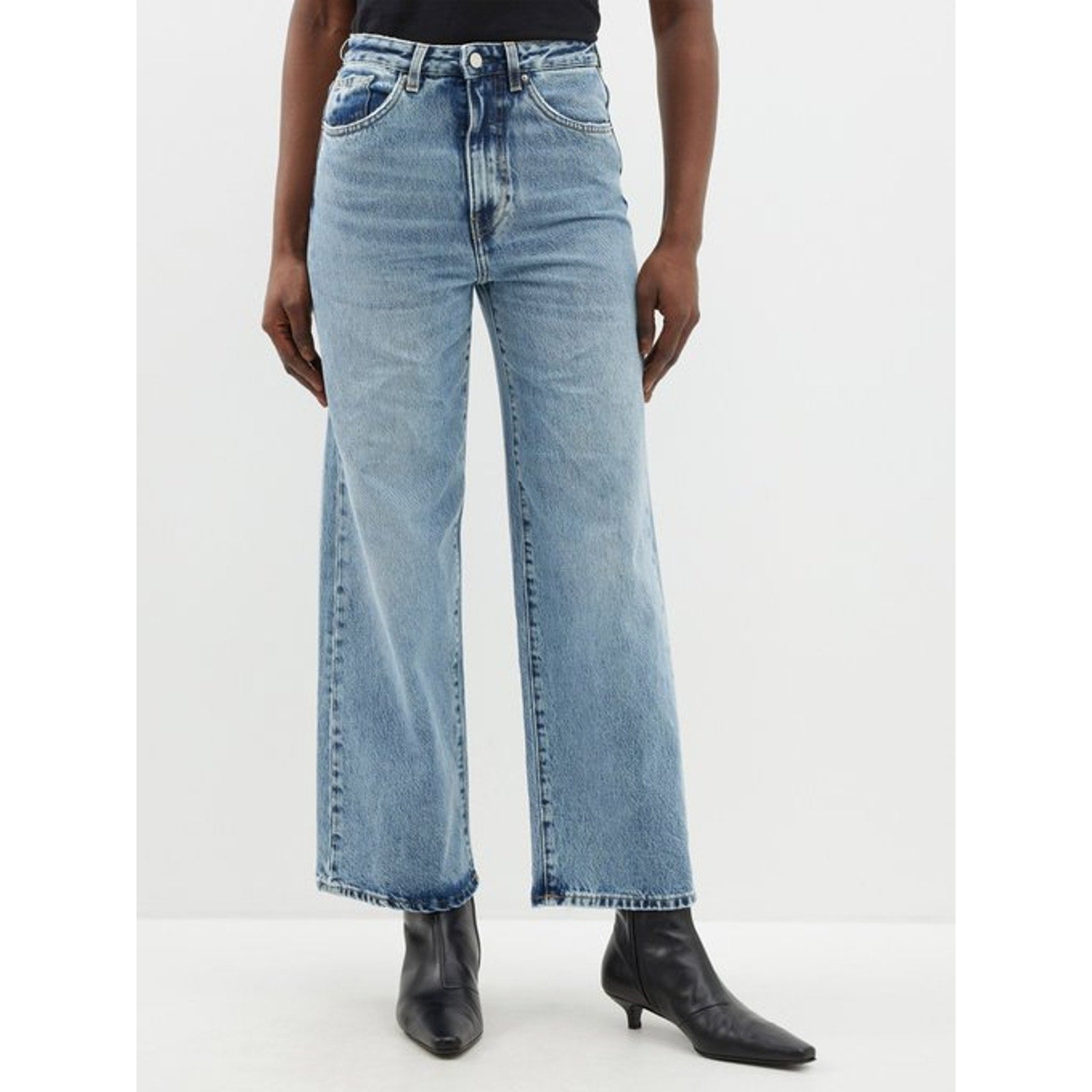 Toteme 'Cropped' Blue Straight-Leg Denim Jeans Size 26